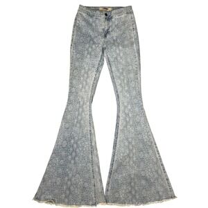 Rock & Roll Denim Women's Western Button Bell Jeans Aztec Floral Print 26x36